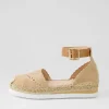Women TOP END Witteny Latte Tan Suede Leather Espadrilles