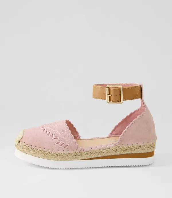 Women TOP END Witteny Mushroom Tan Suede Leather Espadrilles