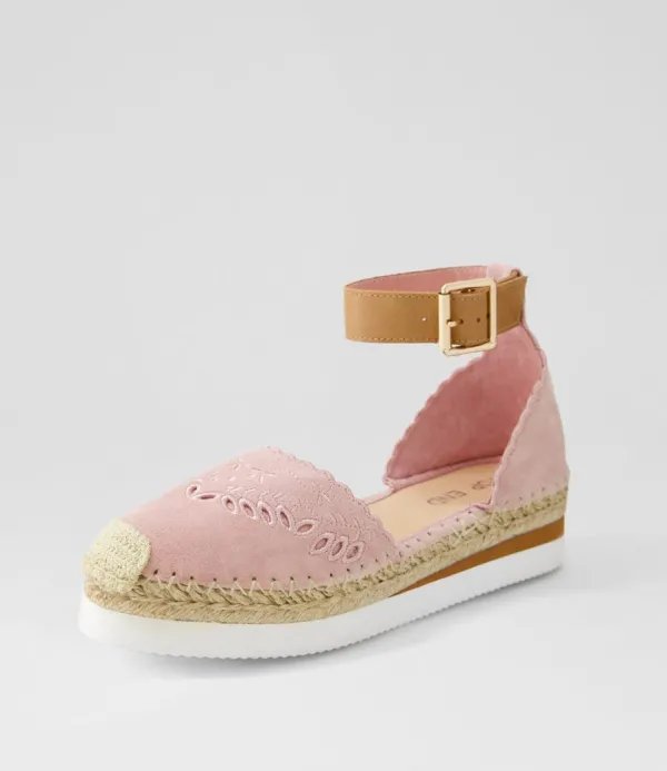 Women TOP END Witteny Mushroom Tan Suede Leather Espadrilles