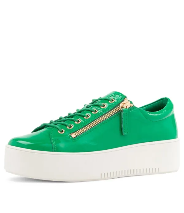 Women DJANGO & JULIETTE Wolfie Emerald Patent Leather Sneakers
