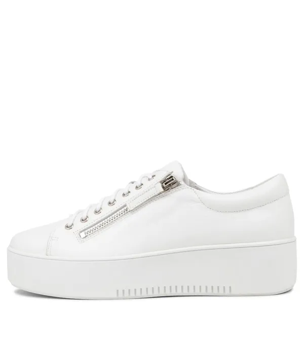 Women DJANGO & JULIETTE Wolfie White Leather Sneakers Ws