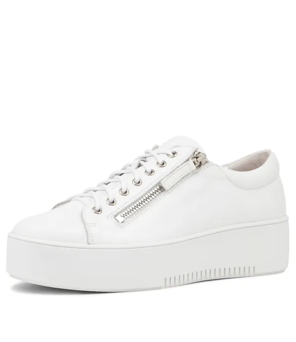 Women DJANGO & JULIETTE Wolfie White Leather Sneakers Ws