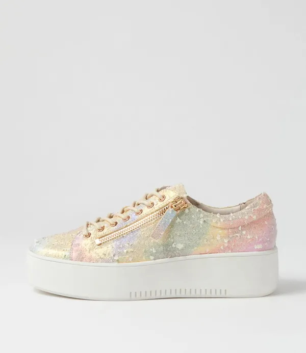 Women DJANGO & JULIETTE Wolfies Rainbow Multi Leather Sneakers