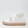Women DJANGO & JULIETTE Xabbie White Shimmer Leather Espadrilles
