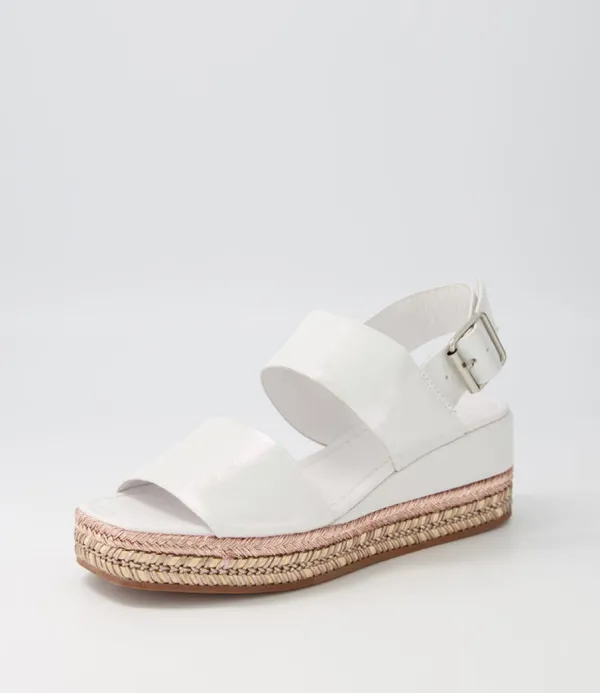 Women DJANGO & JULIETTE Xabbie White Shimmer Leather Espadrilles