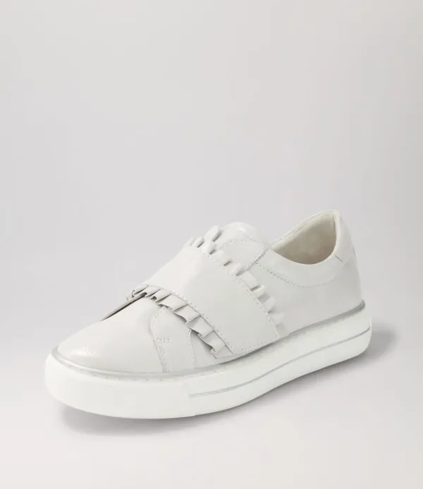 Women DJANGO & JULIETTE Yabell Silver Shimmer Leather Sneakers
