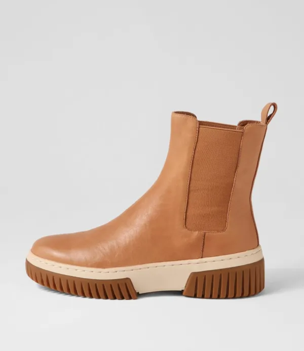 Women DJANGO & JULIETTE Yaella Tan Vanilla Gum Sole Leather Chelsea Boots