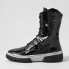 Women DJANGO & JULIETTE Yaintly Black White Patent Ankle Boots