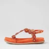 Women DJANGO & JULIETTE Yanni Orange Suede Jewels Sandals