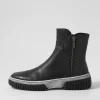 Women DJANGO & JULIETTE Yeliza Black White Leather Ankle Boots