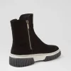 Women DJANGO & JULIETTE Yeliza Black White Suede Ankle Boots