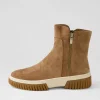 Women DJANGO & JULIETTE Yeliza Light Choc Vanilla Gum Suede Ankle Boots