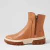 Women DJANGO & JULIETTE Yeliza Tan Vanilla Gum Sole Leather Ankle Boots