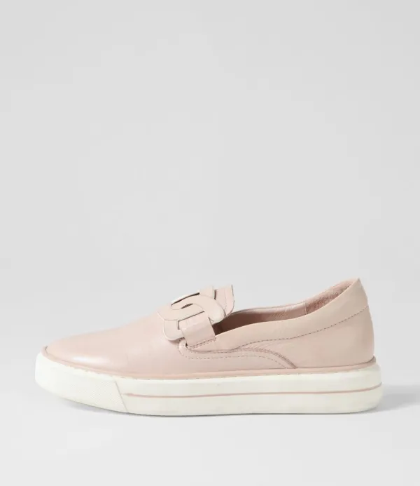 Women DJANGO & JULIETTE Yinnit Dusty Pink White Leather Sneakers