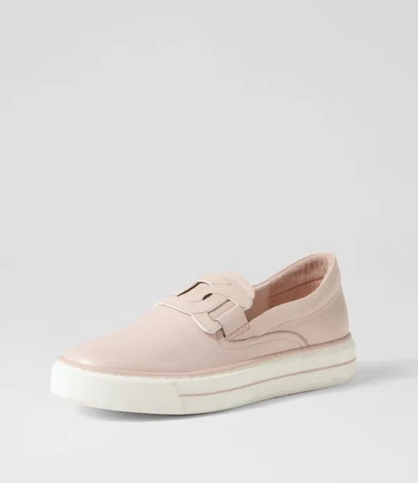 Women DJANGO & JULIETTE Yinnit Dusty Pink White Leather Sneakers
