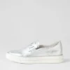 Women DJANGO & JULIETTE Yinnit Silver White Leather Sneakers