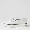 Women DJANGO & JULIETTE Yinnit White Black Leather Sneakers
