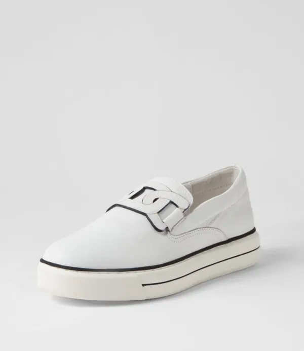 Women DJANGO & JULIETTE Yinnit White Black Leather Sneakers