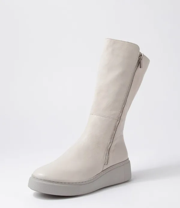 Women DJANGO & JULIETTE Yogue Ivory Misty Leather Calf Boots