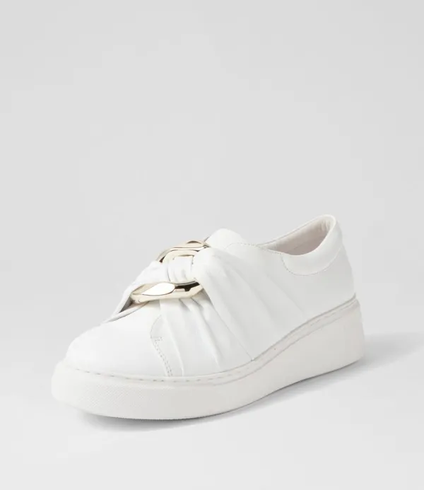 Women DJANGO & JULIETTE Yolla White Leather Sneakers