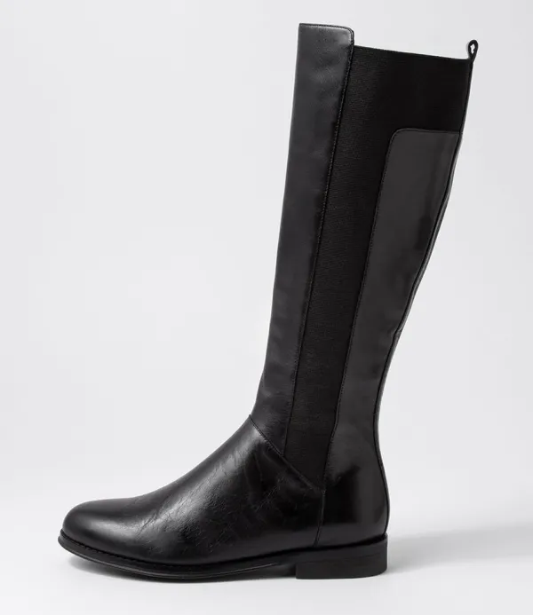 Women DJANGO & JULIETTE Youss Black Leather Knee High Boots