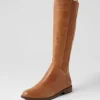 Women DJANGO & JULIETTE Youss Dark Tan Leather Knee High Boots