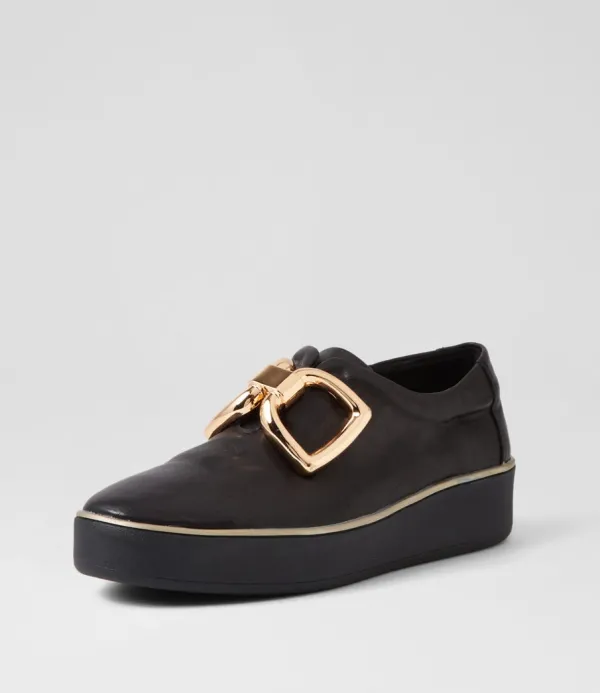 Women ZIERA Zeki W Black Leather Sneakers