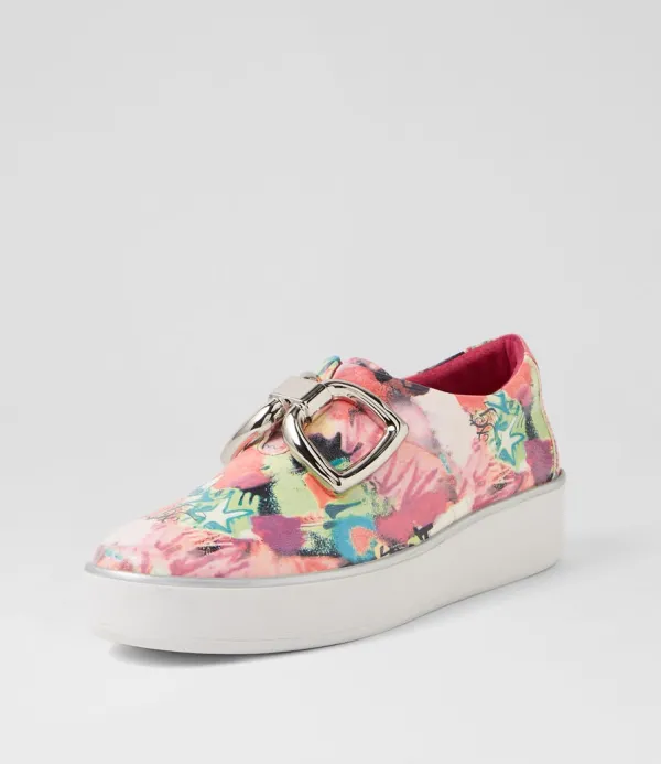 Women ZIERA Zeki W Pink Mix Patent Leather Sneakers