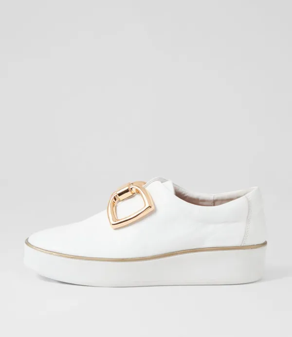 Women ZIERA Zeki W White Leather Sneakers