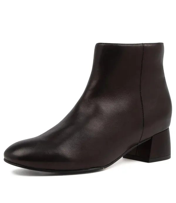 Women ZIERA Ziggys W Black Leather Ankle Boots