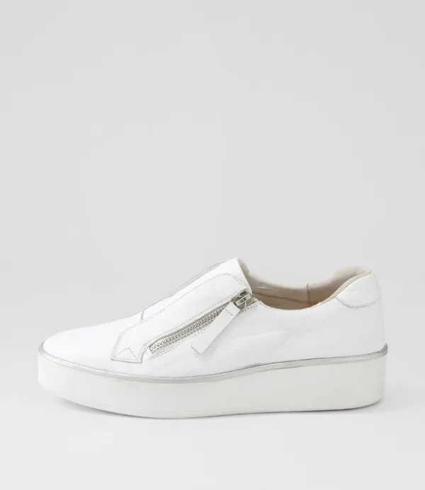 Women ZIERA Zikta W White Leather Sneakers
