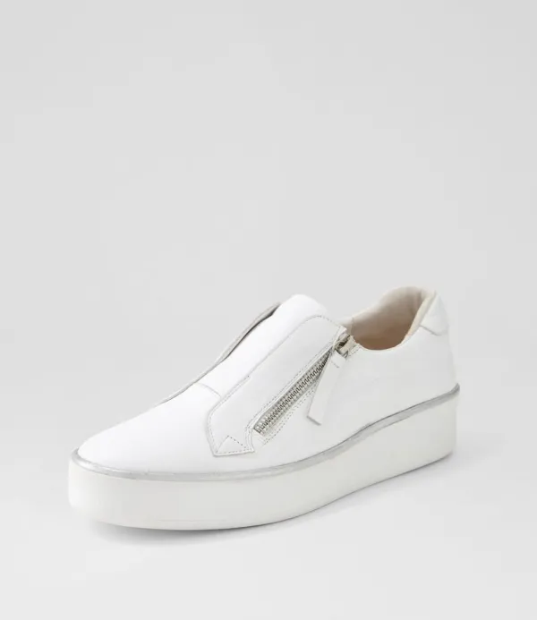 Women ZIERA Zikta W White Leather Sneakers