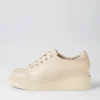 Women TOP END Zilyar Milk Leather Lace Up Flats