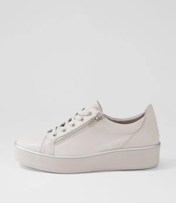 Women ZIERA Zissy W Ivory Leather Sneakers