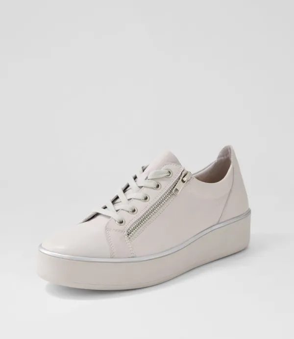 Women ZIERA Zissy W Ivory Leather Sneakers