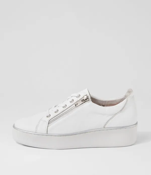 Women ZIERA Zissy W White Leather Sneakers