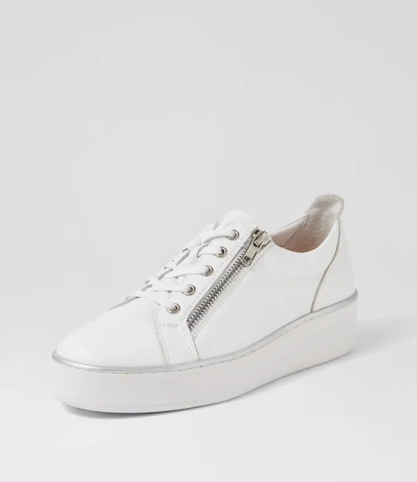 Women ZIERA Zissy W White Leather Sneakers