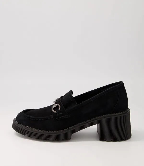Women DJANGO & JULIETTE Zoey Black Suede Heels