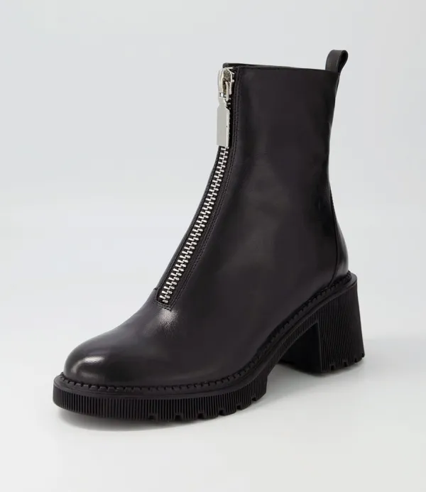 Women DJANGO & JULIETTE Zosia Black Leather Ankle Boots