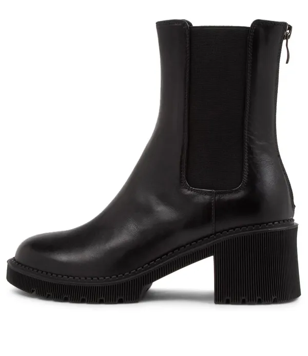 Women DJANGO & JULIETTE Zozo Black Leather Chelsea Boots