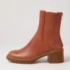 Women DJANGO & JULIETTE Zozo Cognac Leather Chelsea Boots