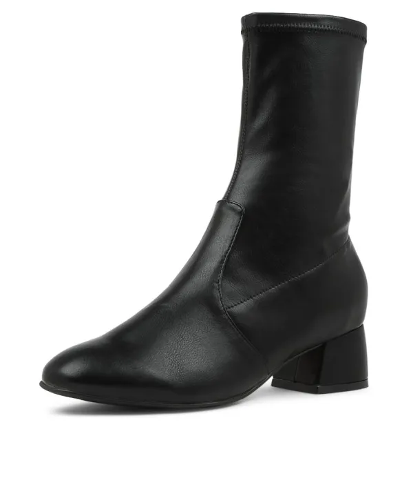 Women ZIERA Zuka W Black Stretch Ankle Boots