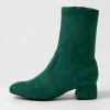 Women ZIERA Zuka W Emerald Stretch Microsuede Ankle Boots