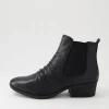 Women DIANA FERRARI Zuri Black Leather Ankle Boots
